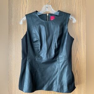 GILI Black Genuine Leather Top
